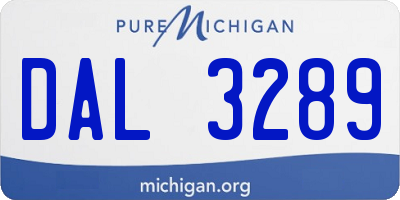 MI license plate DAL3289