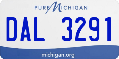 MI license plate DAL3291