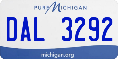 MI license plate DAL3292