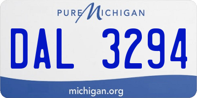 MI license plate DAL3294