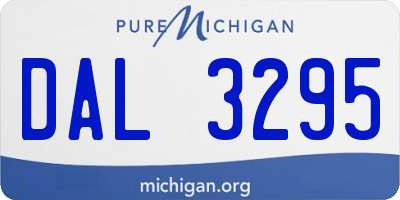 MI license plate DAL3295