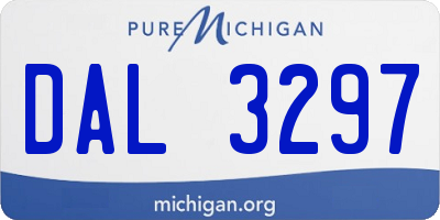 MI license plate DAL3297