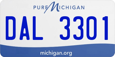 MI license plate DAL3301