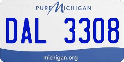 MI license plate DAL3308
