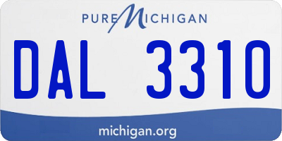 MI license plate DAL3310