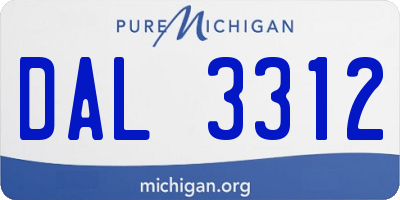 MI license plate DAL3312