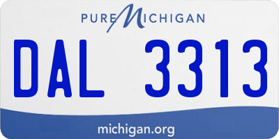 MI license plate DAL3313