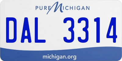 MI license plate DAL3314