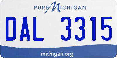 MI license plate DAL3315