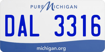 MI license plate DAL3316