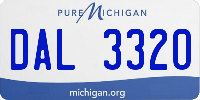 MI license plate DAL3320
