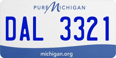 MI license plate DAL3321