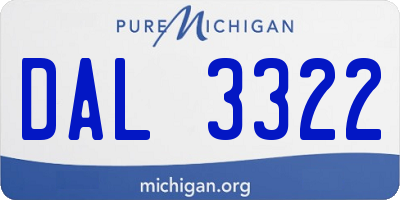 MI license plate DAL3322