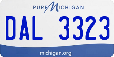 MI license plate DAL3323