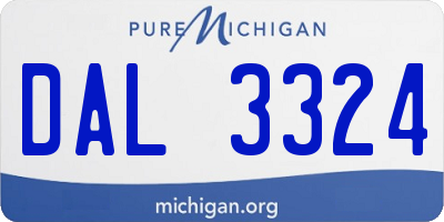 MI license plate DAL3324