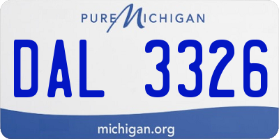 MI license plate DAL3326