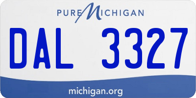 MI license plate DAL3327