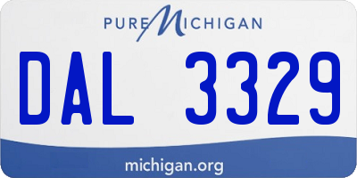 MI license plate DAL3329