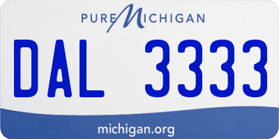 MI license plate DAL3333