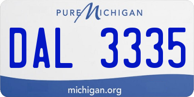 MI license plate DAL3335