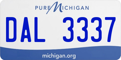 MI license plate DAL3337