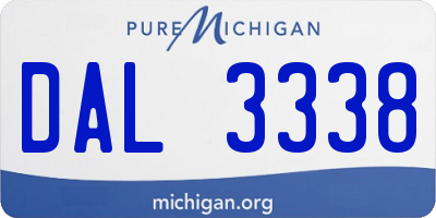 MI license plate DAL3338