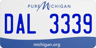 MI license plate DAL3339