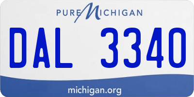 MI license plate DAL3340