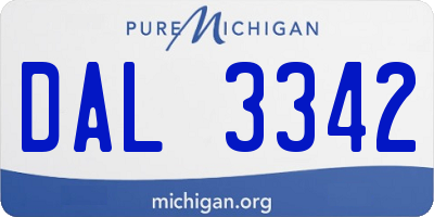 MI license plate DAL3342