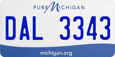 MI license plate DAL3343