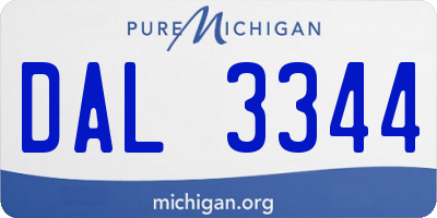 MI license plate DAL3344