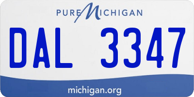 MI license plate DAL3347