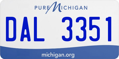 MI license plate DAL3351