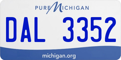 MI license plate DAL3352