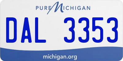 MI license plate DAL3353