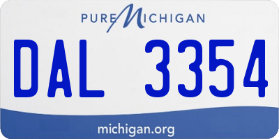 MI license plate DAL3354