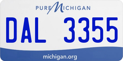 MI license plate DAL3355