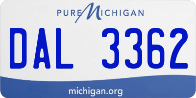 MI license plate DAL3362