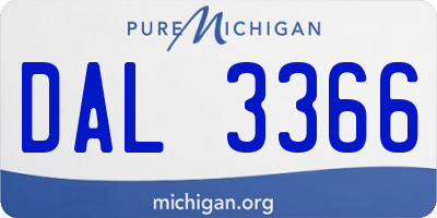 MI license plate DAL3366