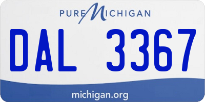 MI license plate DAL3367