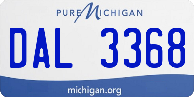 MI license plate DAL3368