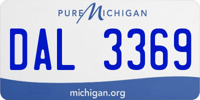 MI license plate DAL3369