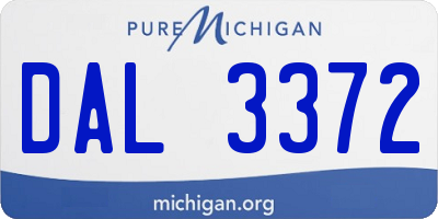 MI license plate DAL3372