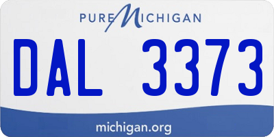 MI license plate DAL3373