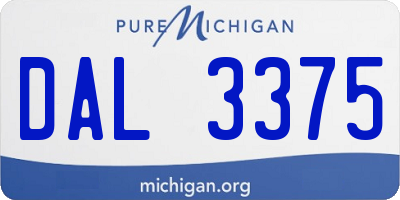 MI license plate DAL3375