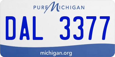 MI license plate DAL3377