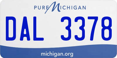 MI license plate DAL3378