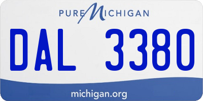 MI license plate DAL3380