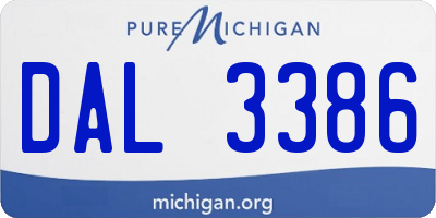 MI license plate DAL3386