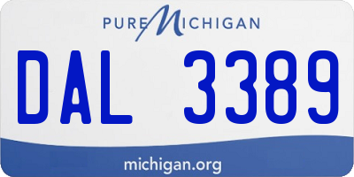 MI license plate DAL3389